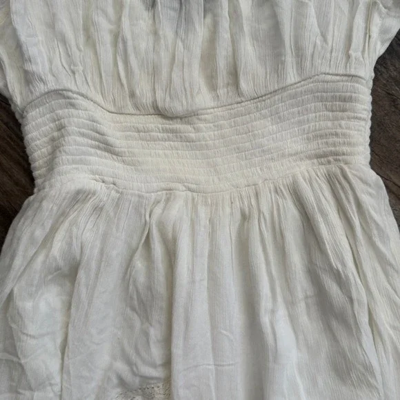 Free People Dixie Lace Smocked Panel Maxi Dress, Egret (White), L (NWOT) - Picture 10 of 16